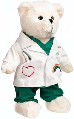 HollyHOME 16 inches Cream Doctor Teddy Bear Stuffed Animal Plush Toy