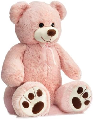 HollyHOME Teddy Bear Stuffed Animal Plush Giant Teddy Bears with Footprints Big Bear 36 inch Tan