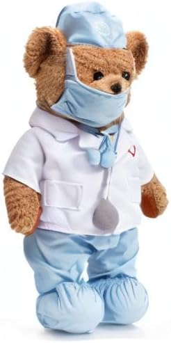 HollyHOME Doctor Bear Stuffed Animal Teddy Bear in Doctor Uniform Medical Gifts for Doctors Med School Students and Kids 16 inches