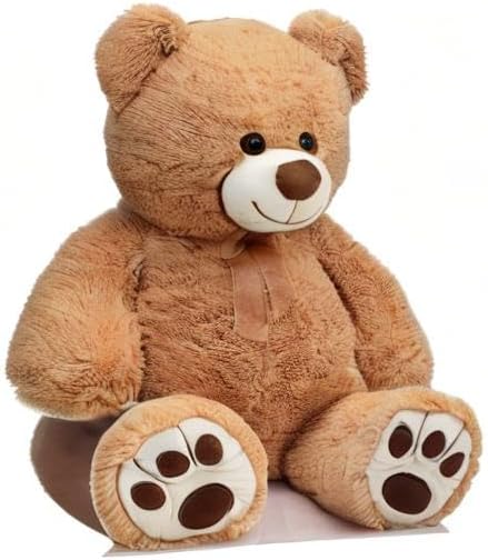 HollyHOME Teddy Bear Stuffed Animal Plush Giant Teddy Bears with Footprints Big Bear 36 inch Tan