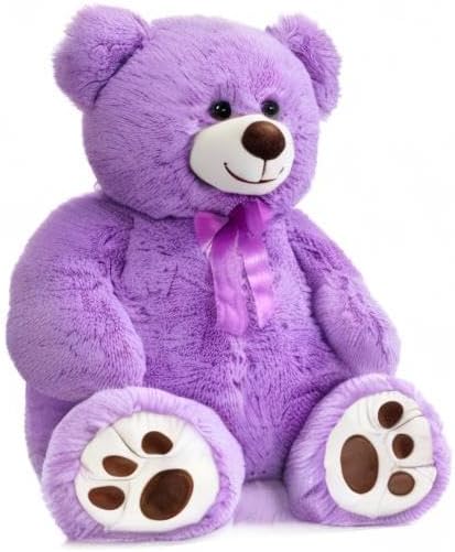 HollyHOME Teddy Bear Stuffed Animal Plush Giant Teddy Bears with Footprints Big Bear 36 inch Tan