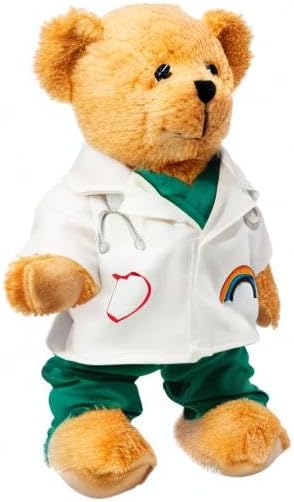 HollyHOME 16 inches Doctor in Scrubs Teddy Bear Stuffed Animal Plush Toy