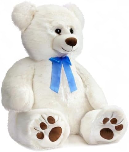 HollyHOME Teddy Bear Stuffed Animal Plush Giant Teddy Bears with Footprints Big Bear 36 inch Tan