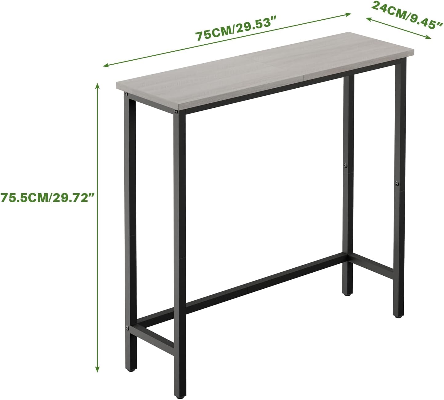 HollyHOME Narrow Hallway Table, 29.5" Small Console Table, Slim Entryway Table, Sofa Table, for Hallway, Bedroom, Living Room, Foyer, Grey