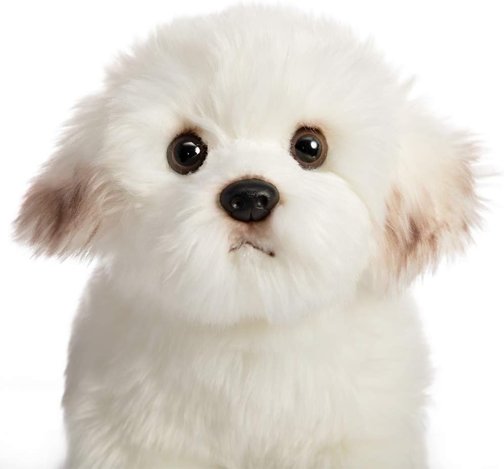 HollyHOME Bichon Frise Plush Puppy Stuffed Animal Maltese Realistic Dog Plush Toy Pet Gift for Kids 13 Inch