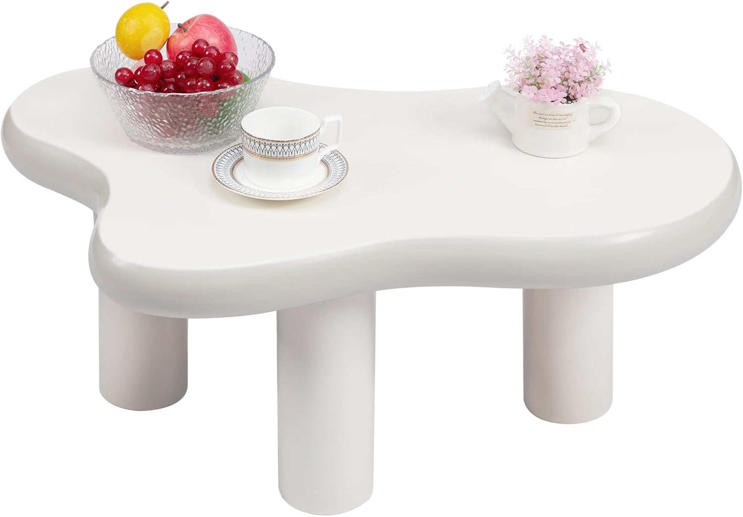 HollyHOME 33.9in Cloud Coffee Table Cream White