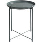 HollyHOME Metal End Side Table, Sofa Table Small Round Tray Tables, (H) 20.28" x(D) 16.38", Accent Anti-Rust and Waterproof Coffee Table, Outdoor & Indoor Snack Table, Dark Grey