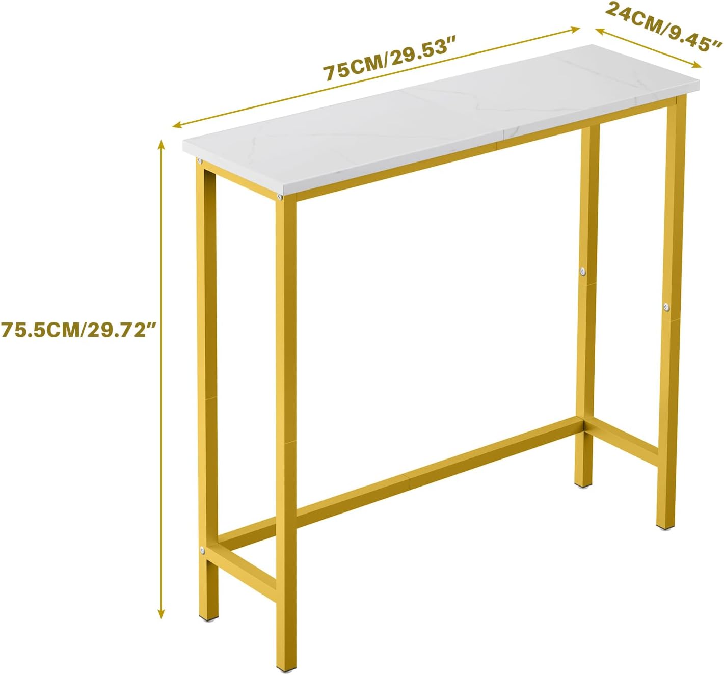 HollyHOME Narrow Hallway Table, 29.5" Small Console Table, Slim Entryway Table, Sofa Table, for Hallway, Bedroom, Living Room, Foyer, White