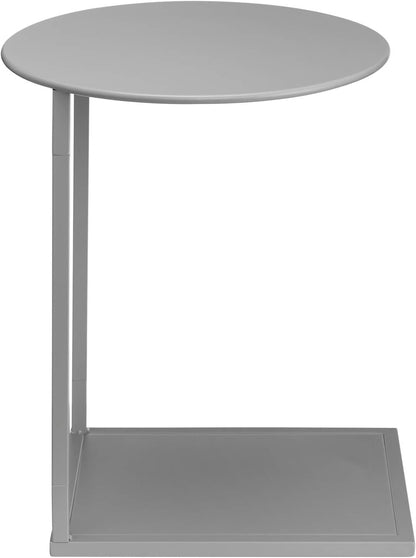 HollyHOME Round&Rectangle Metal End Side Table, Accent Anti-Rust Waterproof Simplistic Sofa Table, Modern Outdoor&Indoor Characteristic Coffee Table, (D)18.03"x(H)23.03"x(L)17.24"x(W)13.27", Grey