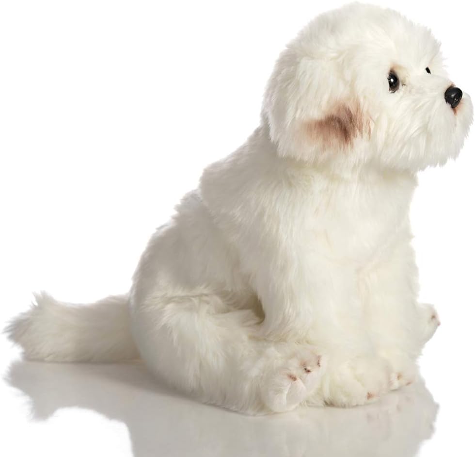 HollyHOME Bichon Frise Plush Puppy Stuffed Animal Maltese Realistic Dog Plush Toy Pet Gift for Kids 13 Inch