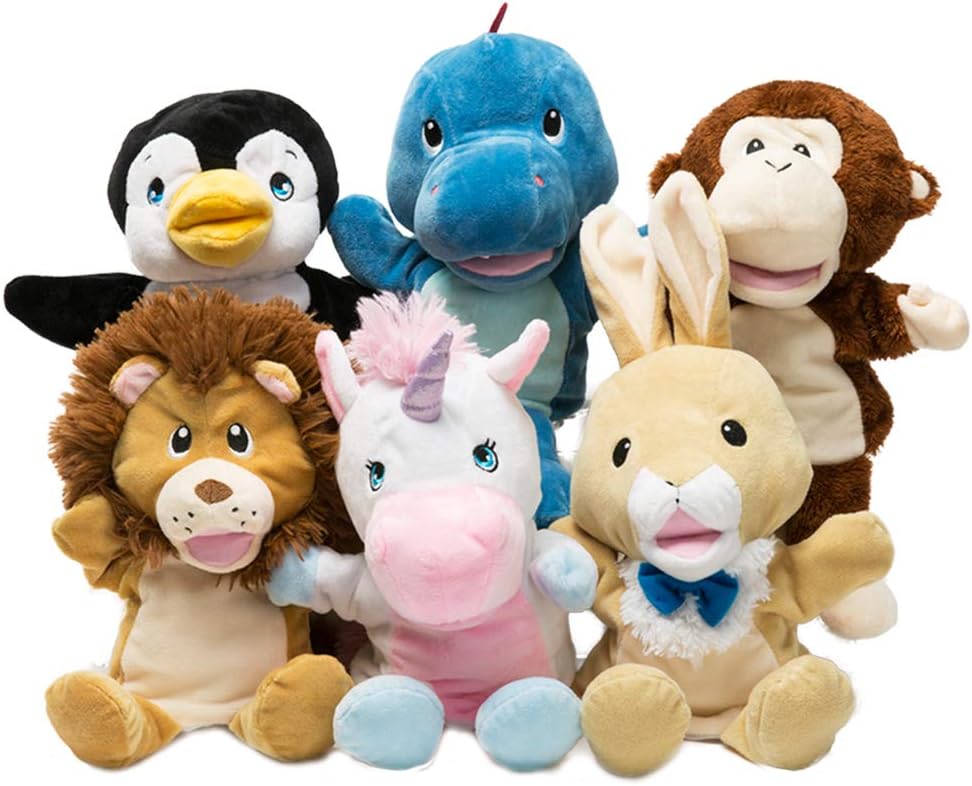 HollyHOME Hand Puppets Monkey Animal Puppets Zoo Plush Animal Toys 13 Inches