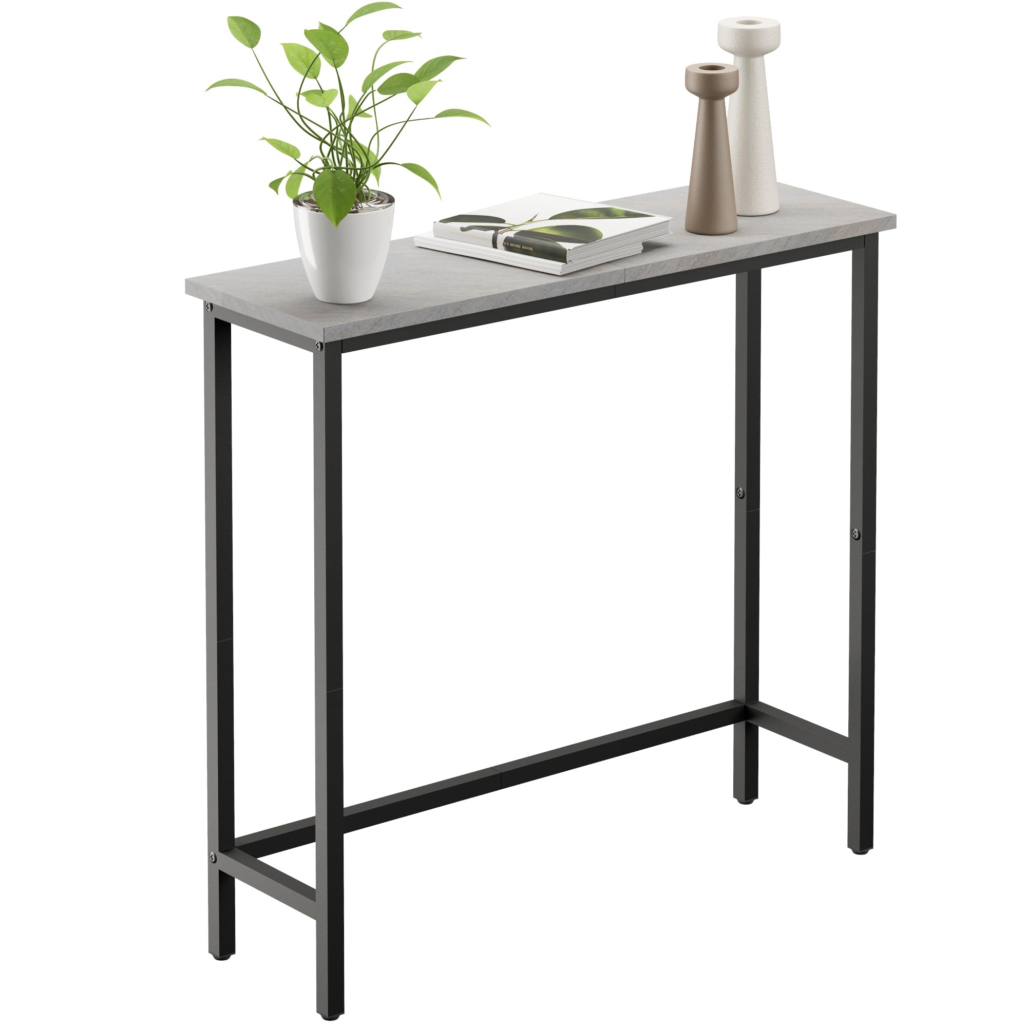 HollyHOME Narrow Hallway Table, 29.5" Small Console Table, Slim Entryway Table, Sofa Table, for Hallway, Bedroom, Living Room, Foyer, Dark Grey