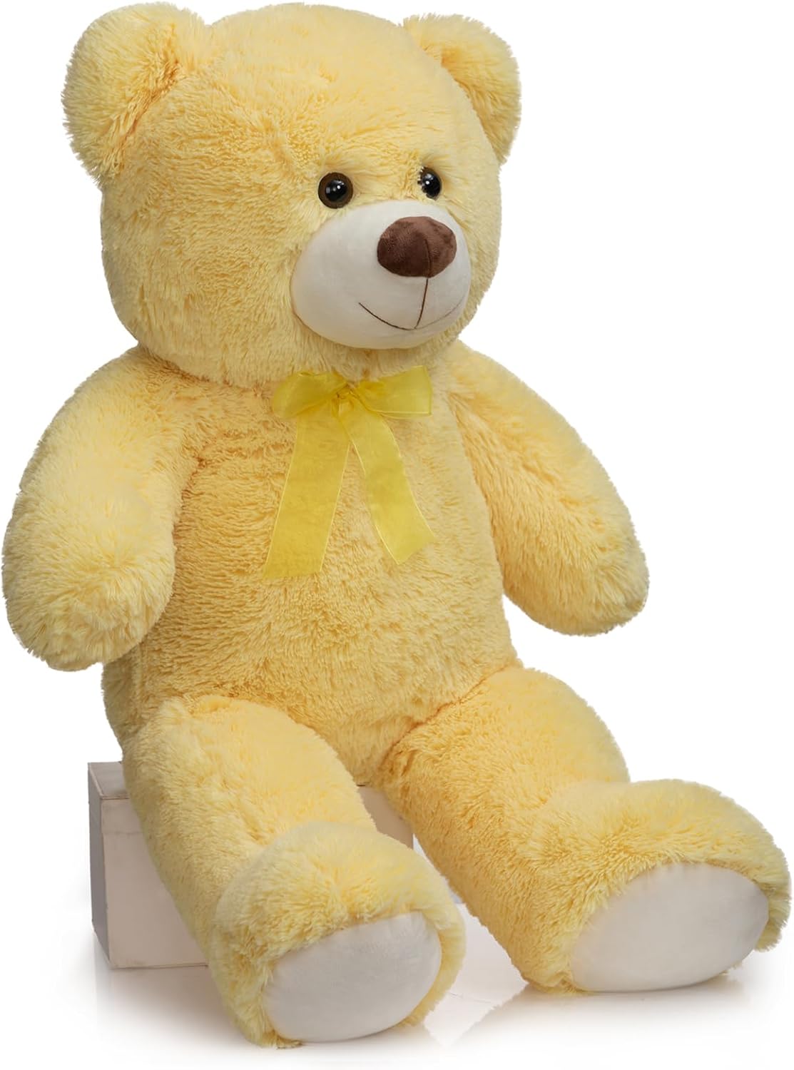 HollyHOME Big Teddy Bear Large Teddy Bear Stuffed Animal Birthday Valentines Day Plush for Kids and Girlfriend 36 inch Yellow