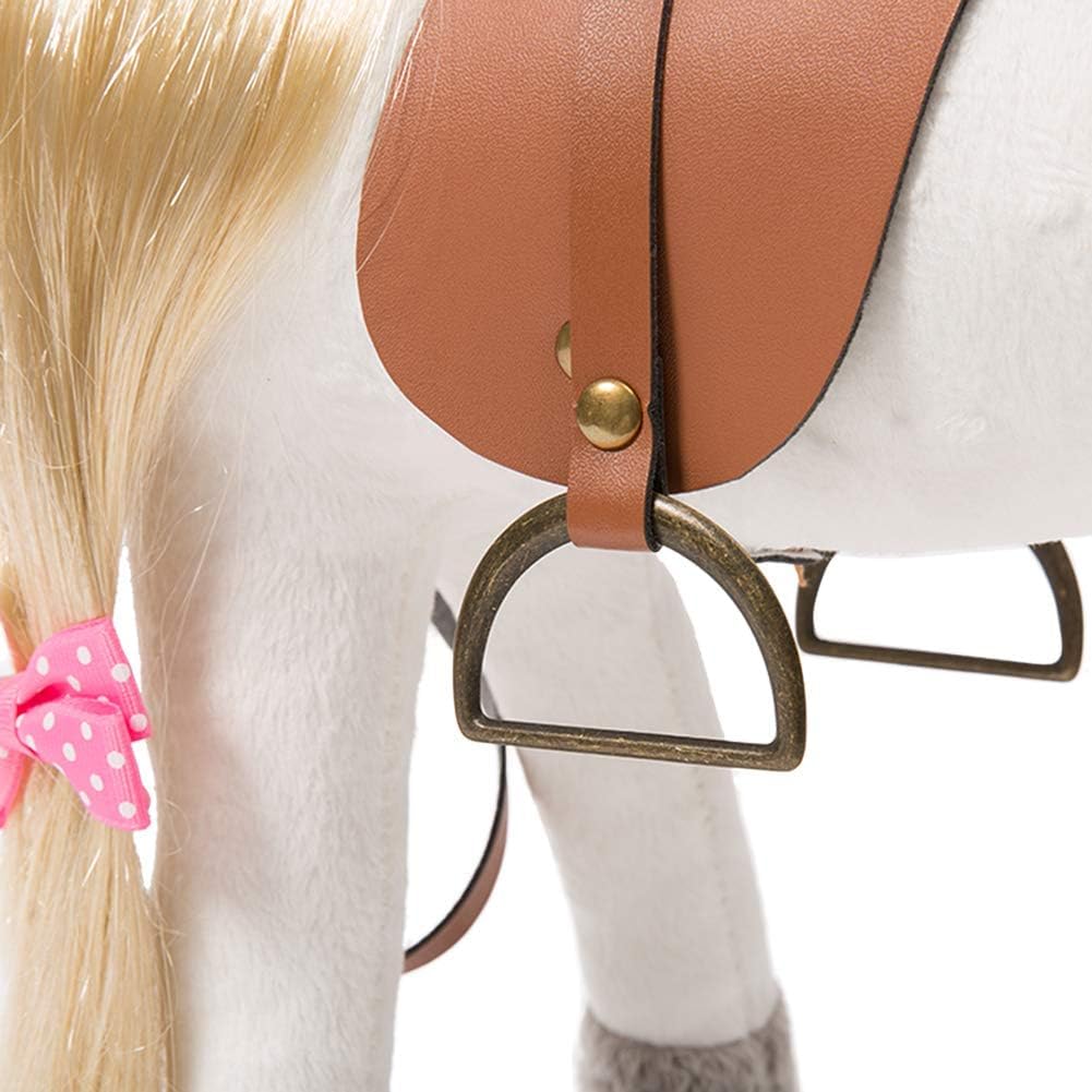 HollyHOME Palomino Horse Stuffed Animal Pretty Pony Plush Toy Pretend Play Horse 11 inches Beige