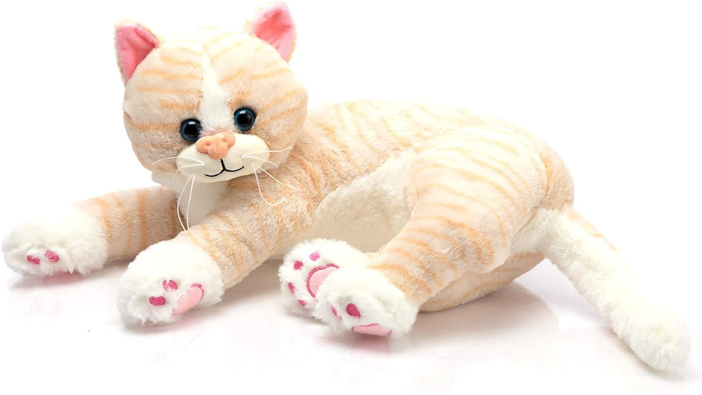 HollyHOME Cat Plush Stuffed Animals Orange Striped Cat Kitten Plush Toy Gift for Kids 18 Inch