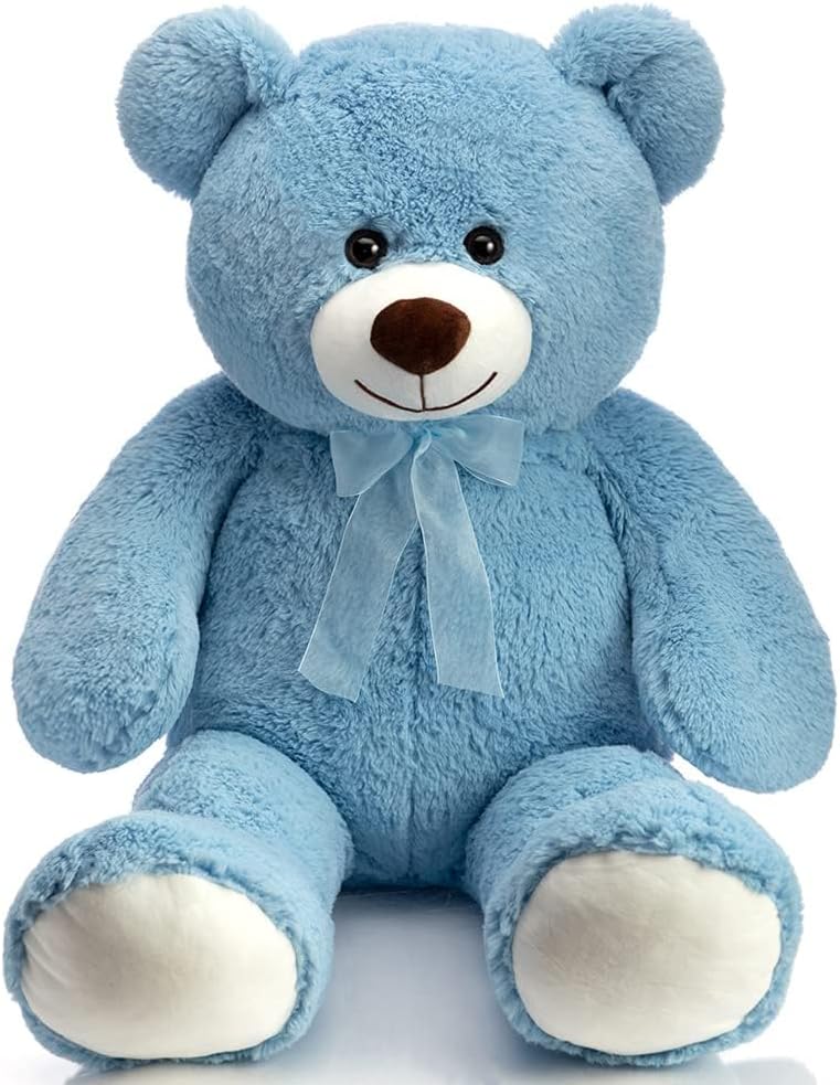 HollyHOME Big Teddy Bear Large Teddy Bear Stuffed Animal Birthday Valentines Day Plush for Kids and Girlfriend 36 inch Blue