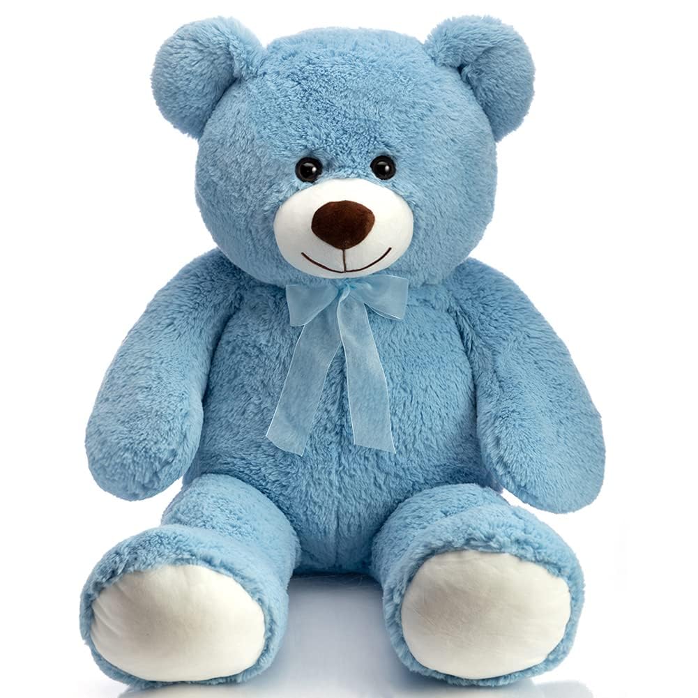 HollyHOME Big Teddy Bear Large Teddy Bear Stuffed Animal Birthday Valentines Day Plush for Kids and Girlfriend 36 inch Blue