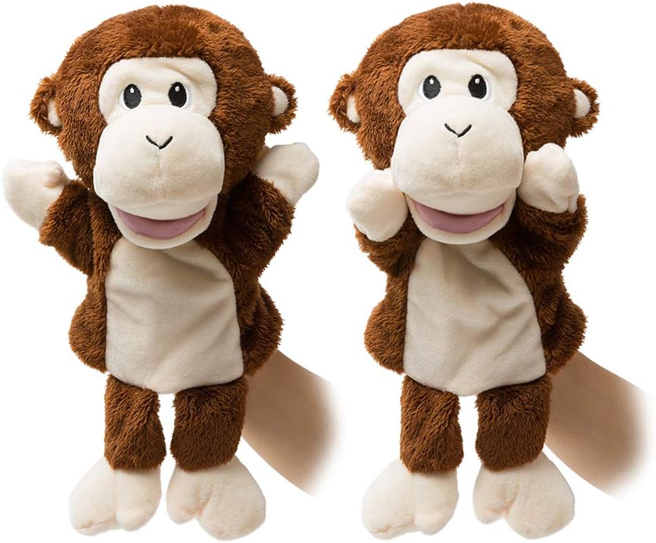 HollyHOME Hand Puppets Monkey Animal Puppets Zoo Plush Animal Toys 13 Inches