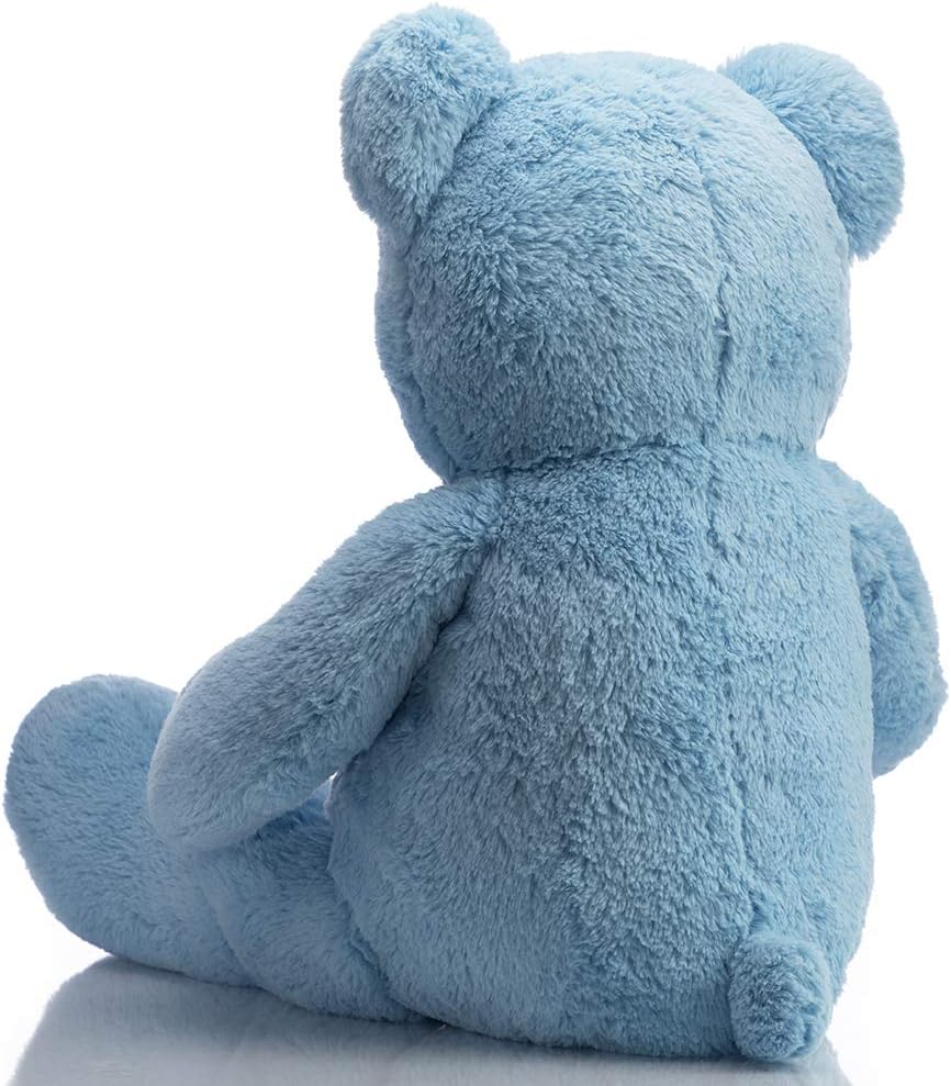 HollyHOME Big Teddy Bear Large Teddy Bear Stuffed Animal Birthday Valentines Day Plush for Kids and Girlfriend 36 inch Lake Blue