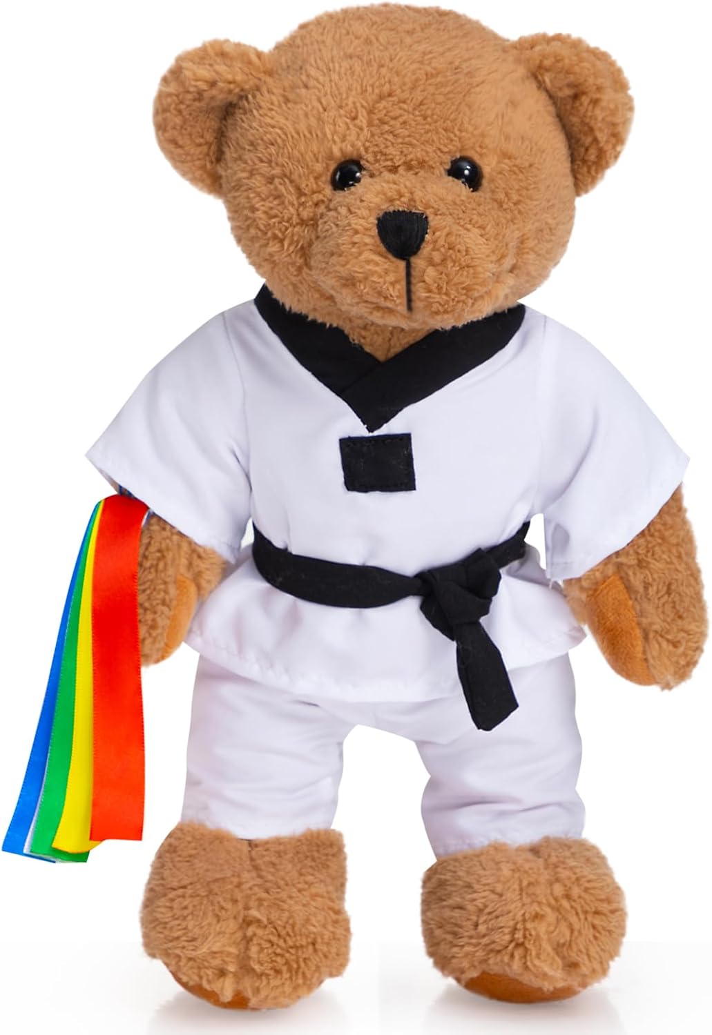 HollyHOME Karate Bear Stuffed Animal Teddy Bear in Karate Uniform Unique Toy Gifts for Kids and Karate Lovers Holiday Birthday Valentine 16 inches