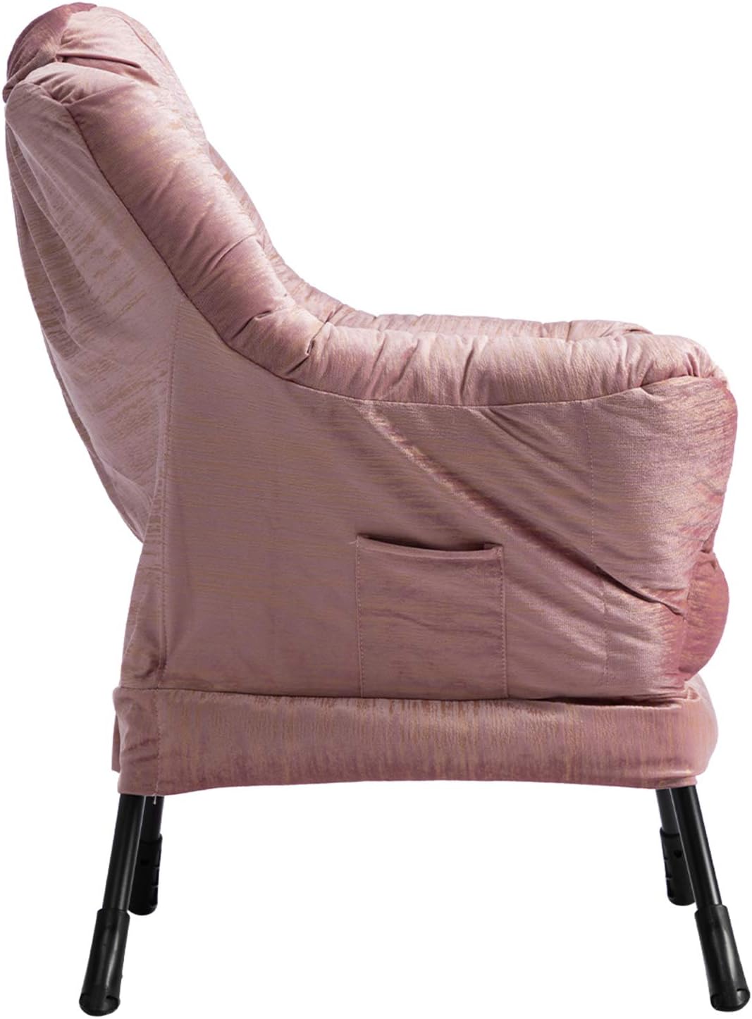 HollyHOME Modern Fabric Large Lazy Chair, Accent Oversized Comfy Reading Chair, Thick Padded Cozy Lounge Chair with Armrest, Leisure Sofa Chair for Living Room, Bedroom, Dorm, Gilding Pink