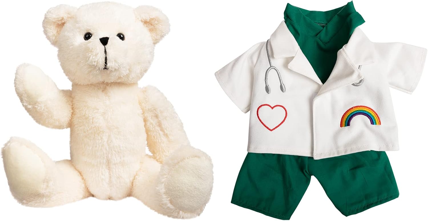 HollyHOME 16 inches Cream Doctor Teddy Bear Stuffed Animal Plush Toy