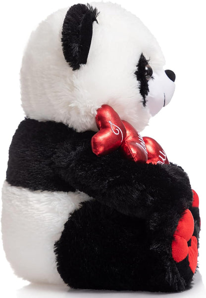 HollyHOME I Love You Panda Stuffed Animal Plush Panda with Red Hearts and Bow Sweet Plush Toy for Valentine's Day 20 inch