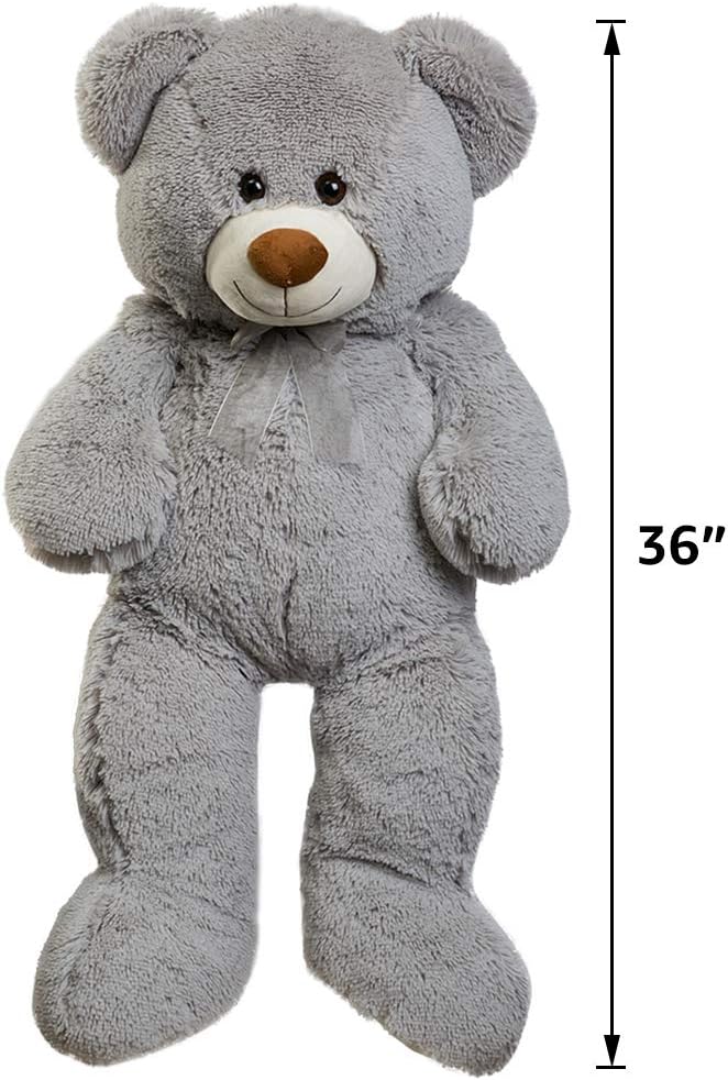 HollyHOME Big Teddy Bear Large Teddy Bear Stuffed Animal Birthday Valentines Day Plush for Kids and Girlfriend 36 inch Lake Blue