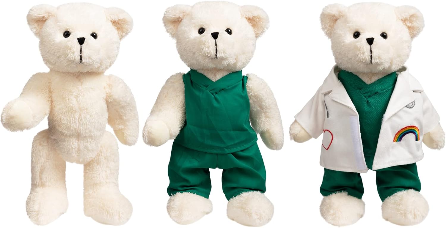 HollyHOME 16 inches Cream Doctor Teddy Bear Stuffed Animal Plush Toy