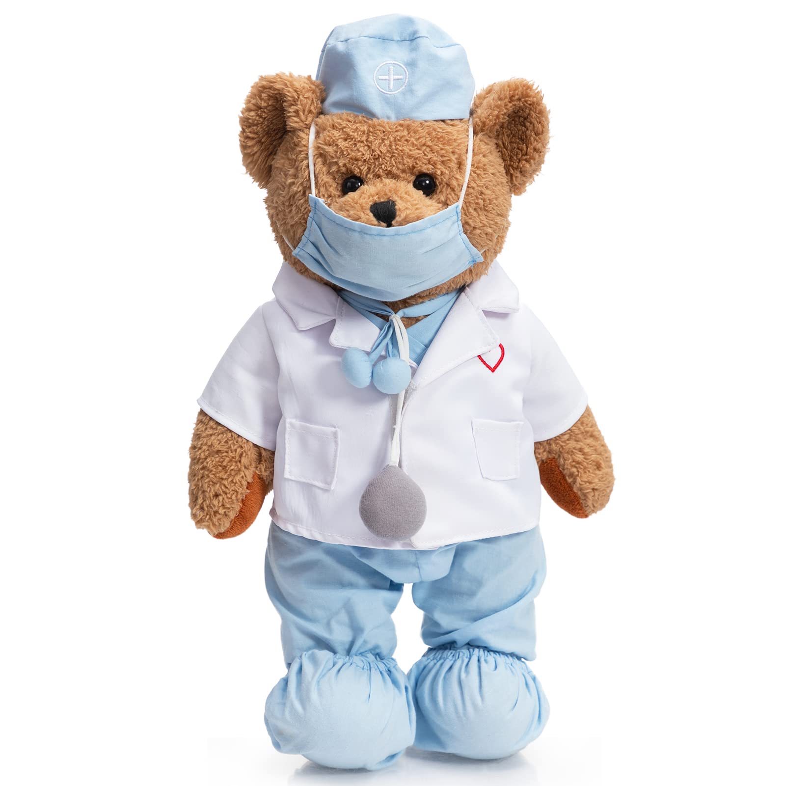 HollyHOME Doctor Bear Stuffed Animal Teddy Bear in Doctor Uniform Medical Gifts for Doctors Med School Students and Kids 16 inches