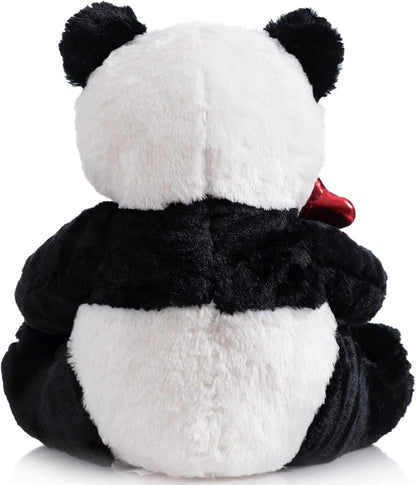 HollyHOME I Love You Panda Stuffed Animal Plush Panda with Red Hearts and Bow Sweet Plush Toy for Valentine's Day 20 inch