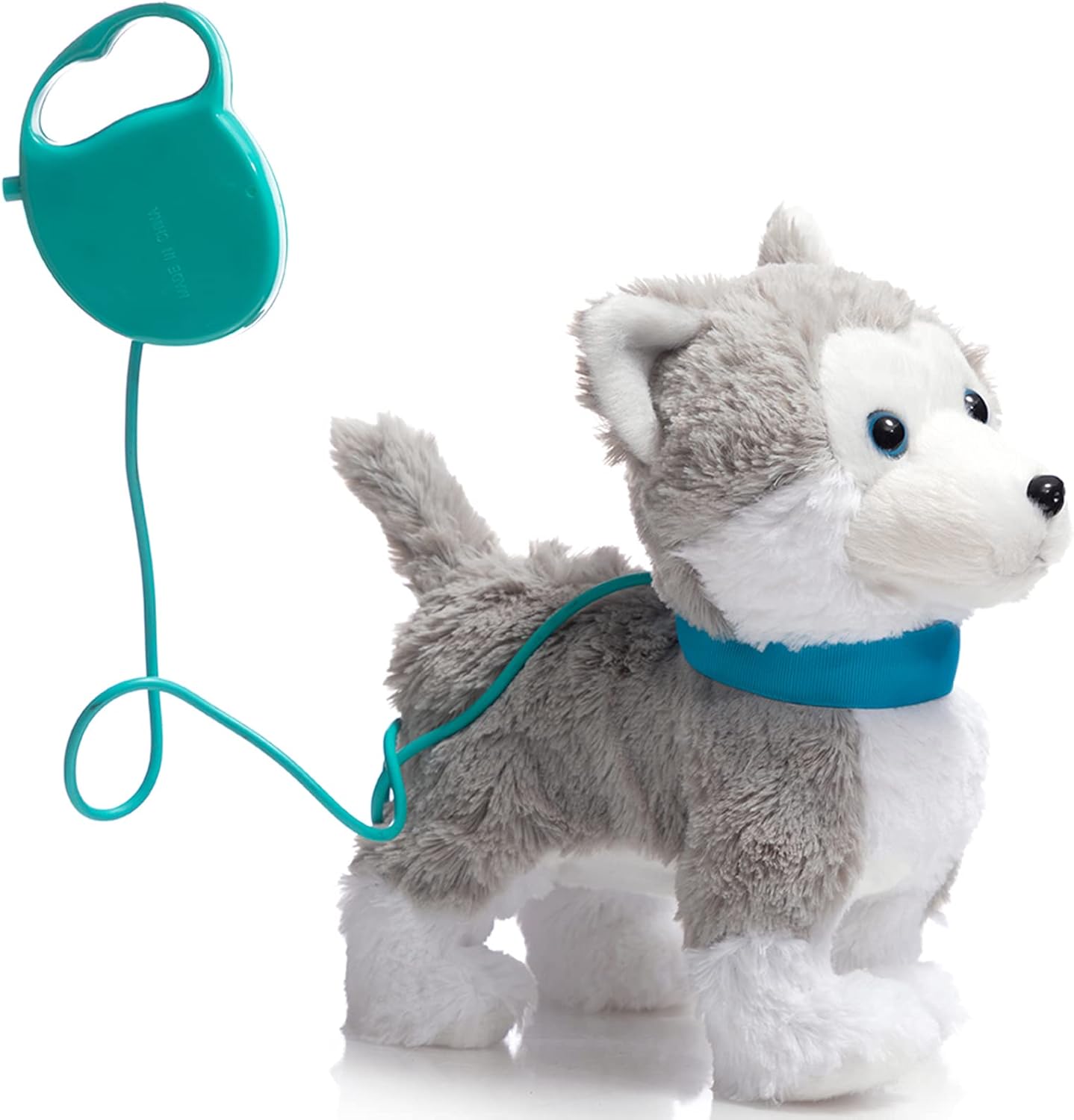 HollyHOME Plush Animated Puppy Husky Puppy Dog Toy Pet with Remote Control Leash Walking, Barking and Waging tails Electronic Puppy 12 Inches Gifts for Kids