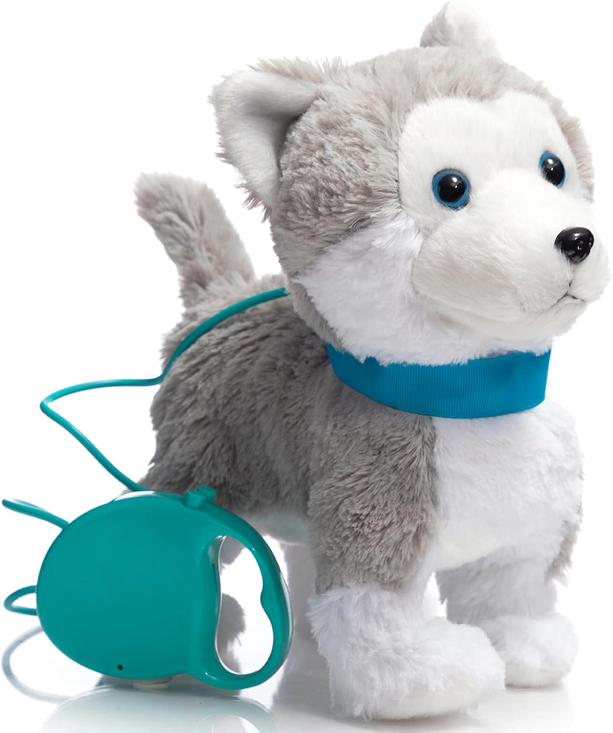 HollyHOME Plush Animated Puppy Husky Puppy Dog Toy Pet with Remote Control Leash Walking, Barking and Waging tails Electronic Puppy 12 Inches Gifts for Kids