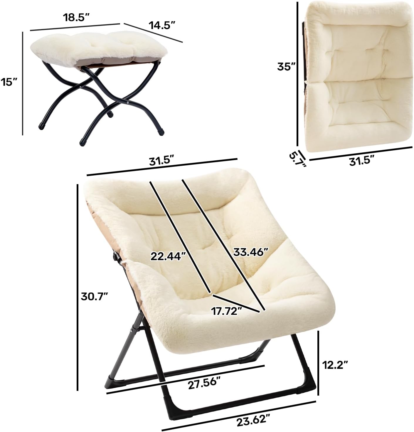 HollyHOME X-Large Colorful Saucer Chair