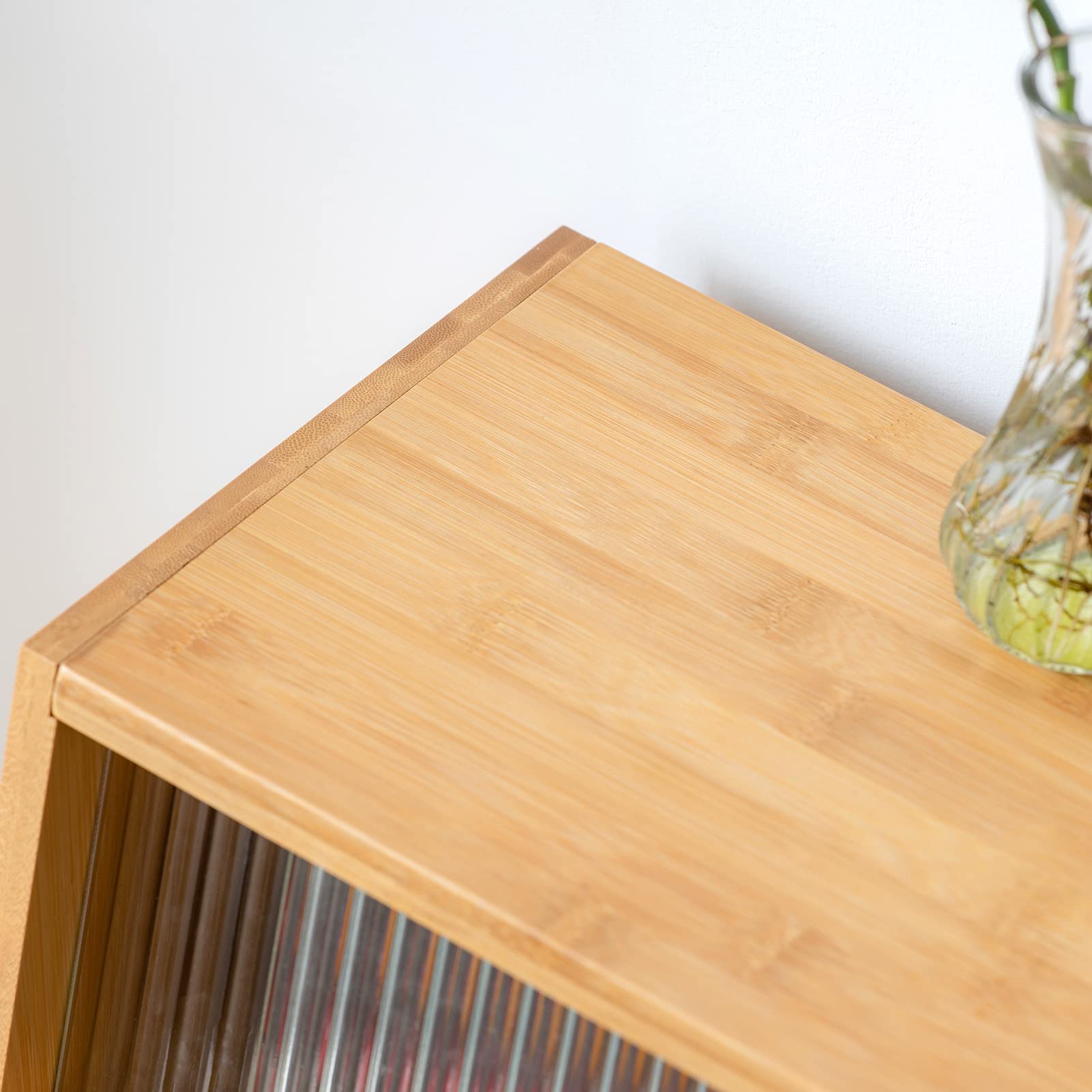 HollyHOME 41.3"(H) Wooden Storage Cabinet with Glass Doors