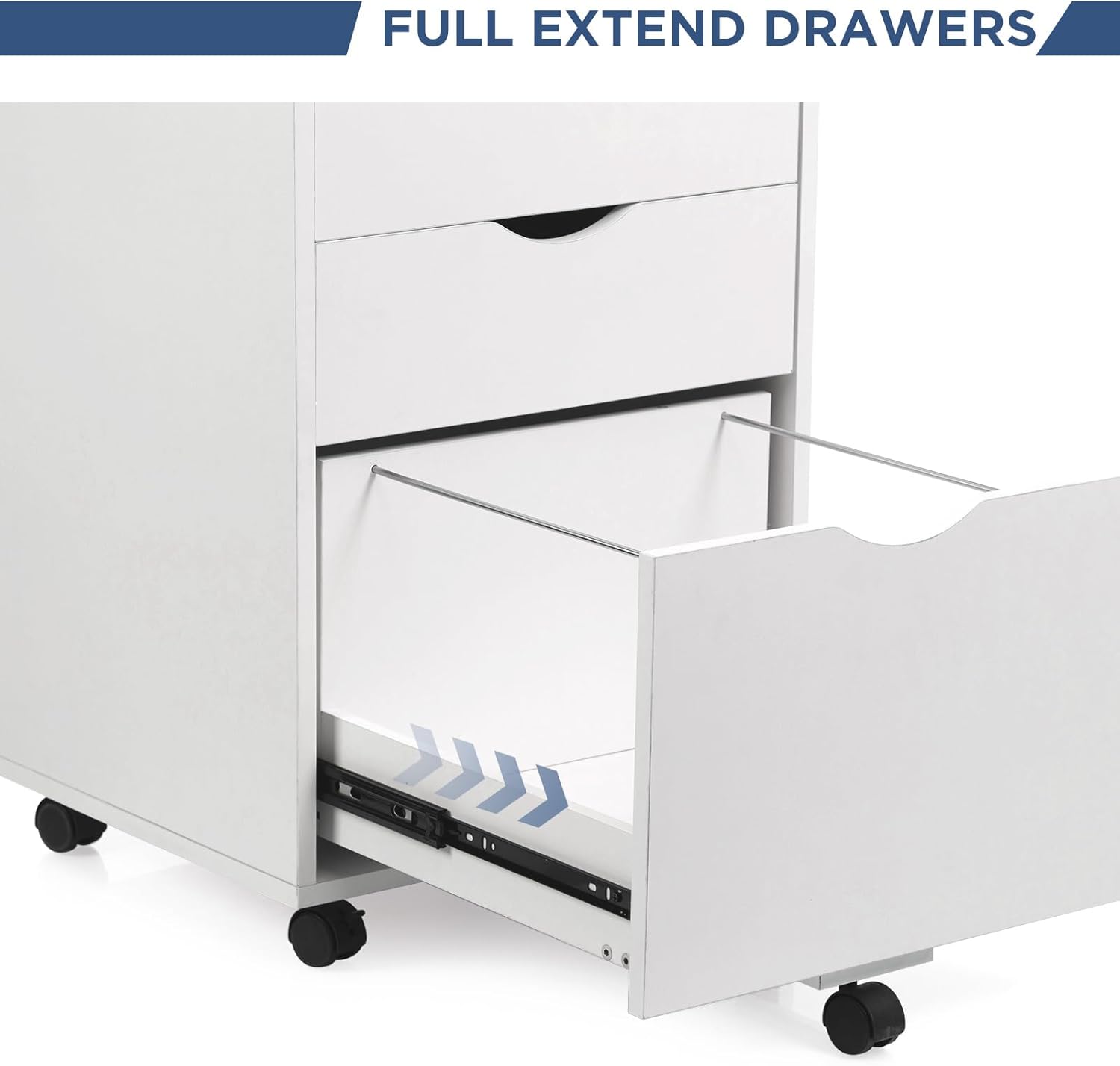 HollyHOME White 3-Drawer Wood File Cabinet