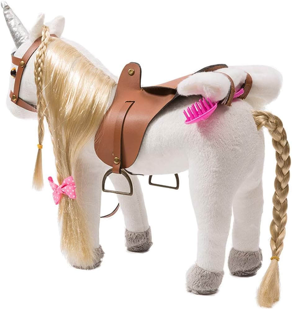 HollyHOME Palomino Horse Stuffed Animal Pretty Pony Plush Toy Pretend Play Horse 11 inches Beige