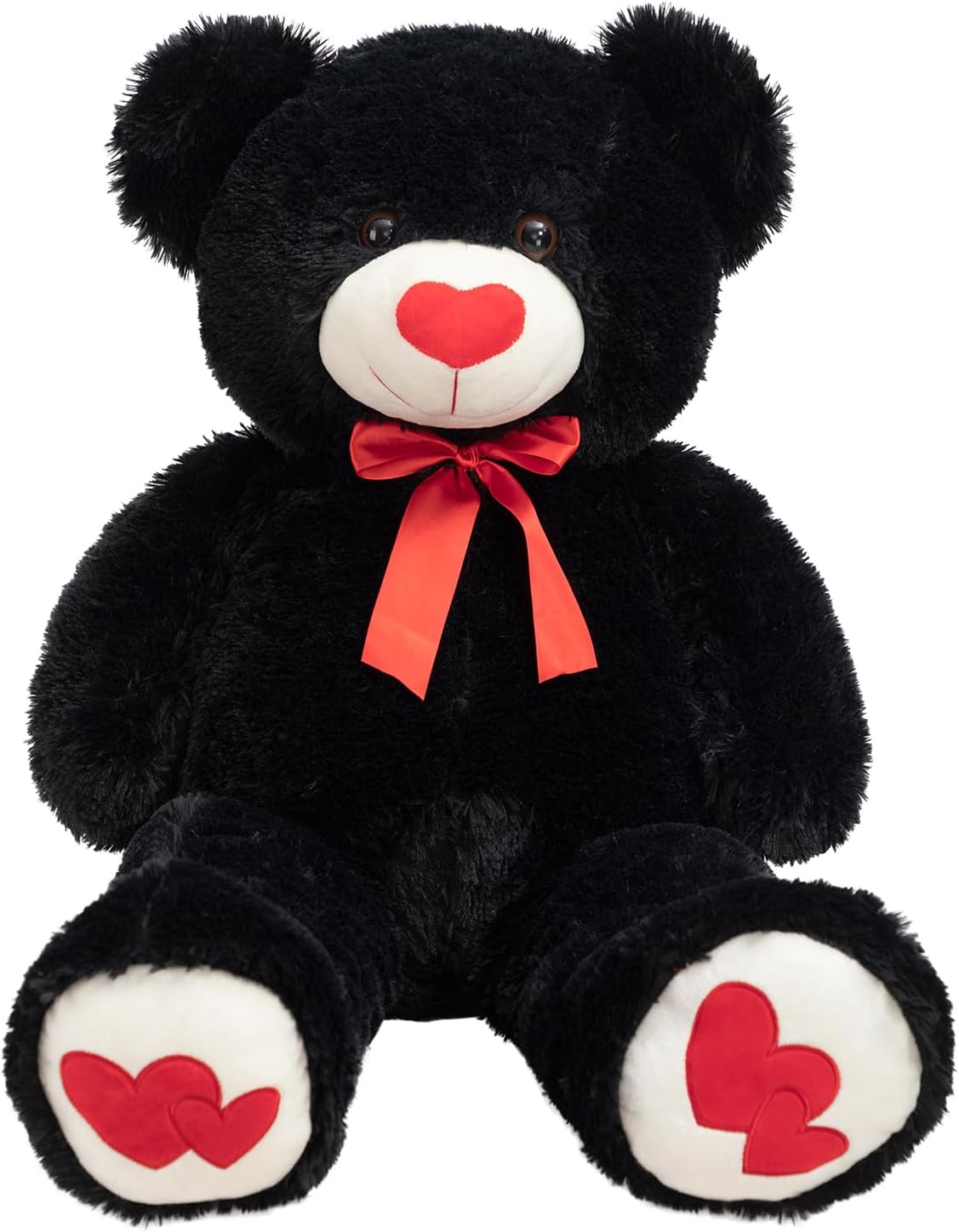 HollyHOME Big Teddy Bear Stuffed Animal Large Bear Plush with Red Heart for Girlfriend and Kids Holiday Toy Gift 36 inch Black