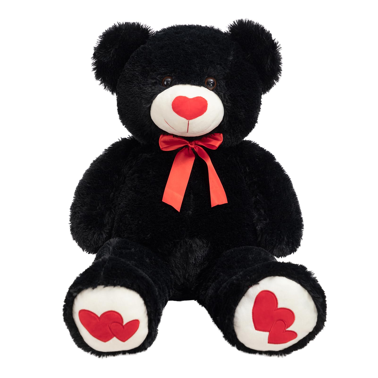 HollyHOME Big Teddy Bear Stuffed Animal Large Bear Plush with Red Heart for Girlfriend and Kids Holiday Toy Gift 36 inch Black