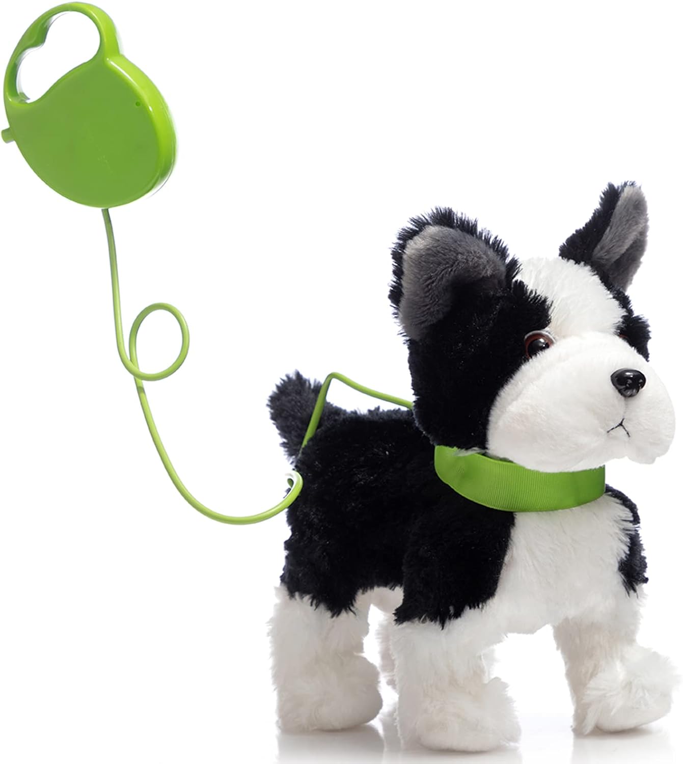 HollyHOME Plush Animated Puppy French Bulldog Toy Pet with Remote Control Leash Walking, Barking and Waging Tails Electronic Puppy 11 Inches Gifts for Kids