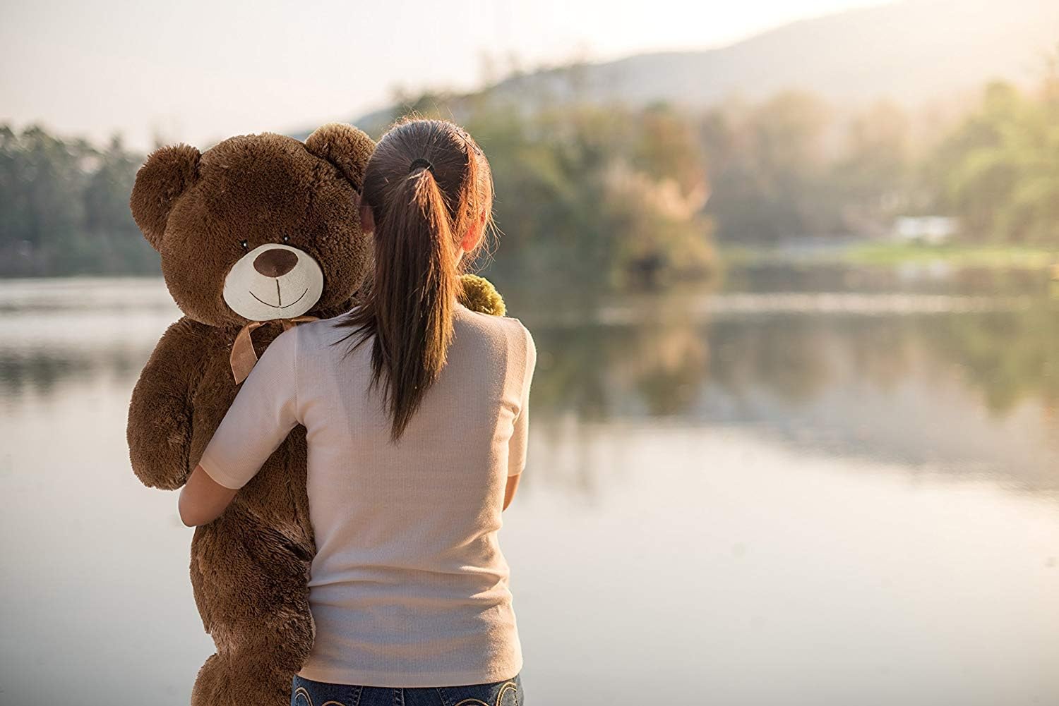 HollyHOME Big Teddy Bear Large Teddy Bear Stuffed Animal Birthday Valentines Day Plush for Kids and Girlfriend 36 inch Brown