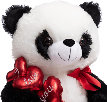 HollyHOME I Love You Panda Stuffed Animal Plush Panda with Red Hearts and Bow Sweet Plush Toy for Valentine's Day 20 inch