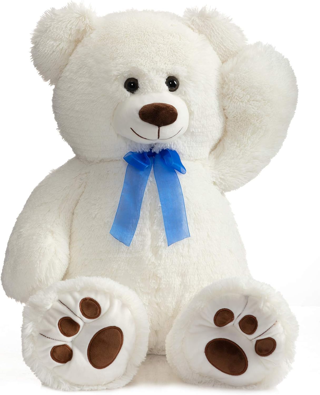 HollyHOME Teddy Bear Stuffed Animal Plush Giant Teddy Bears with Footprints Big Bear 36 inch White