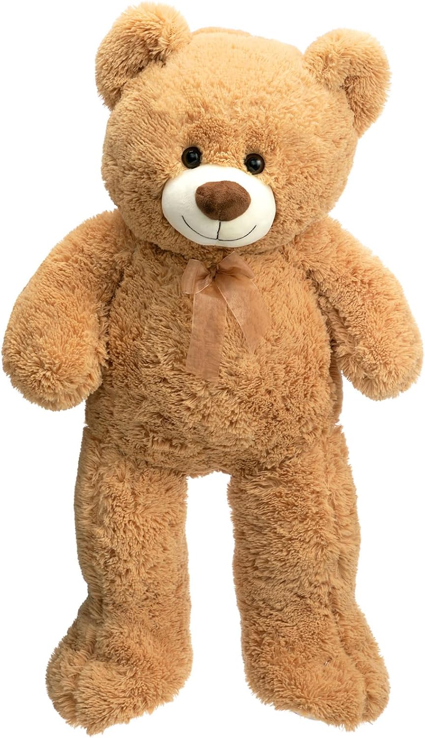 HollyHOME Teddy Bear Stuffed Animal Plush Giant Teddy Bears with Footprints Big Bear 36 inch Chocolate