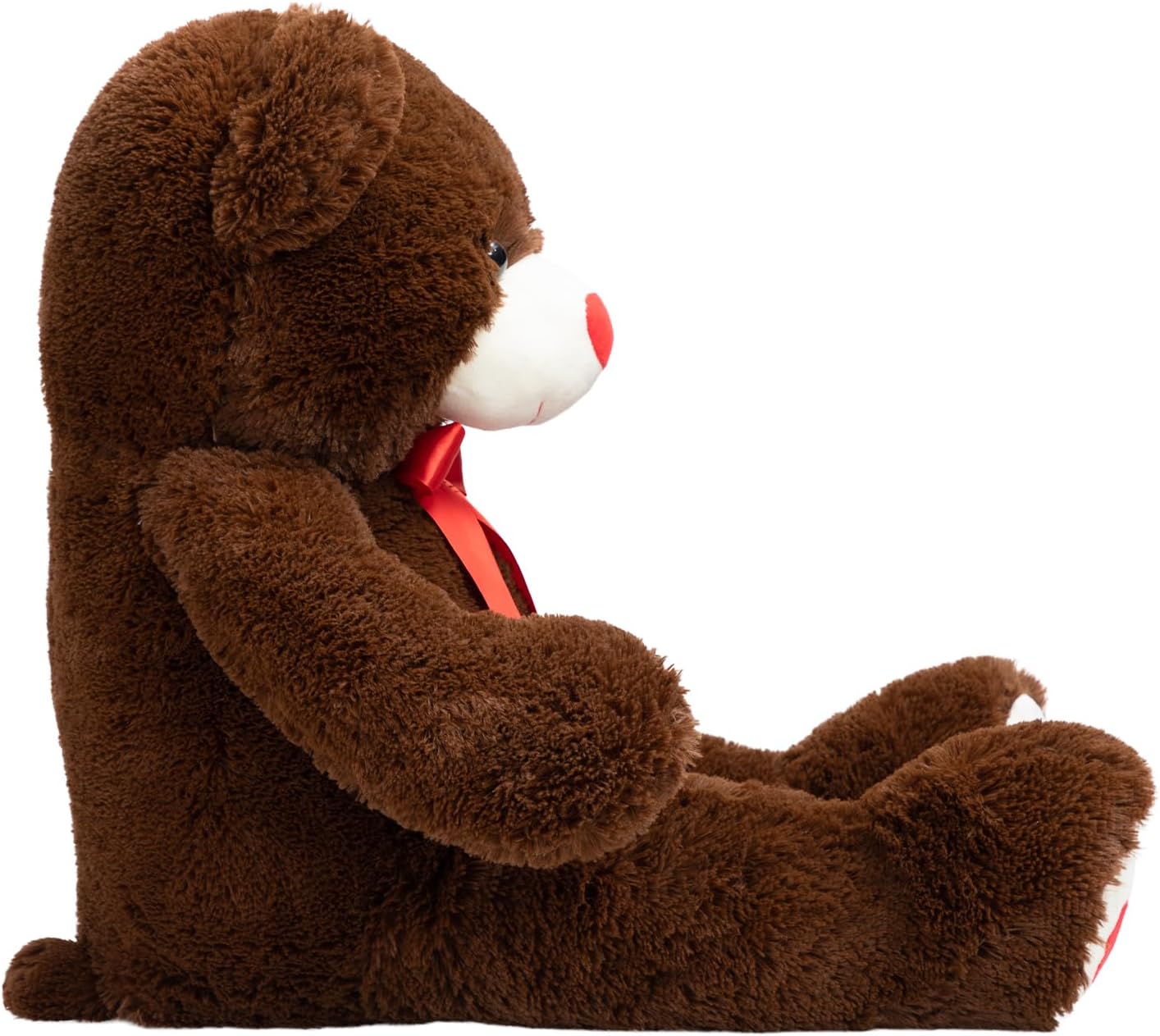 HollyHOME Big Teddy Bear Stuffed Animal Large Bear Plush with Red Heart for Girlfriend and Kids Valentine's Day 36 inch Beige