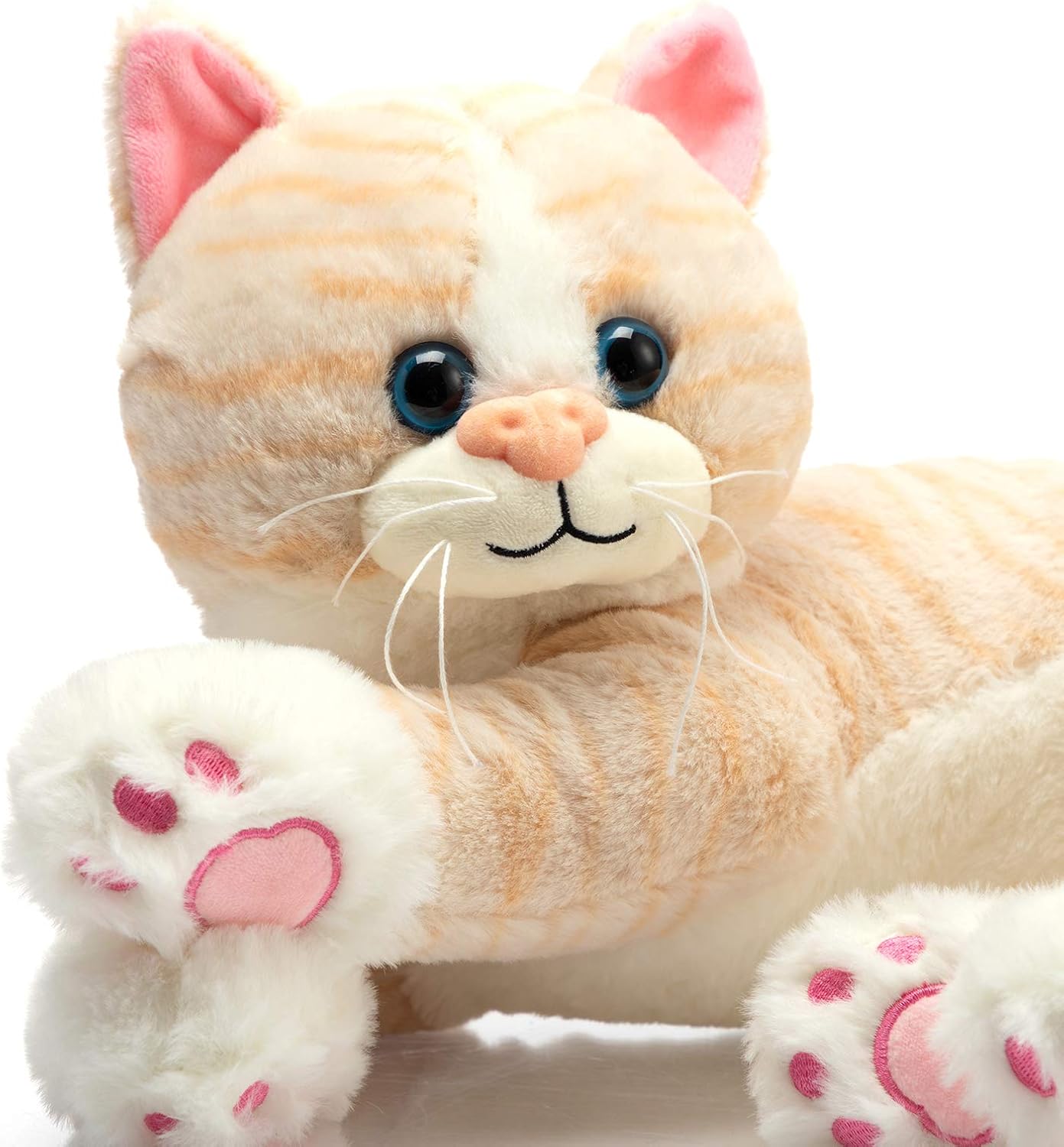 HollyHOME Cat Plush Stuffed Animals Orange Striped Cat Kitten Plush Toy Gift for Kids 18 Inch