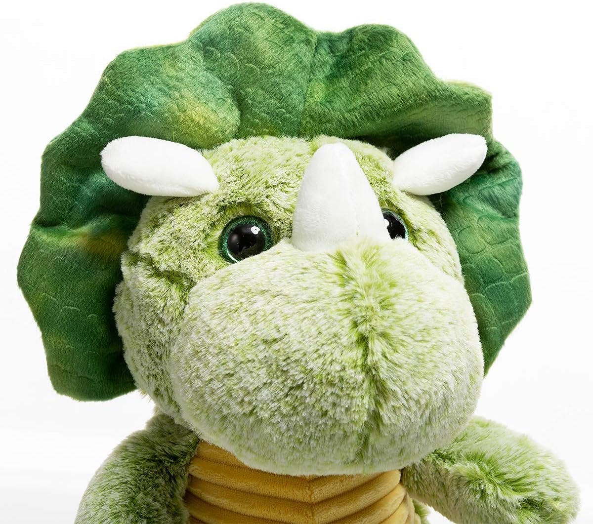 HollyHOME Plush Triceratops Dinosaur Cute Stuffed Animal Toy Soft Cuddly Doll for Kids Green 12 Inch