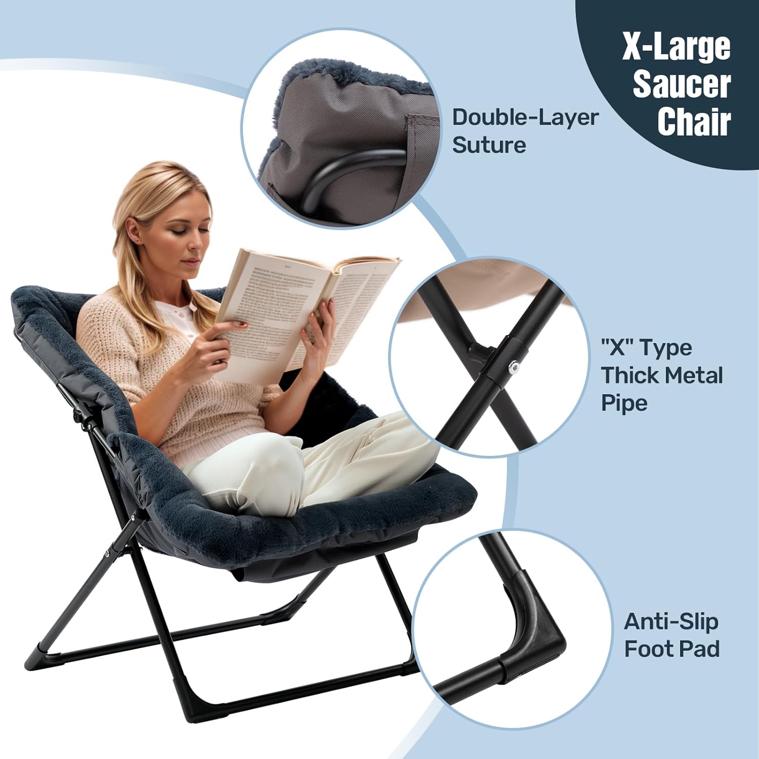 HollyHOME X-Large Colorful Saucer Chair