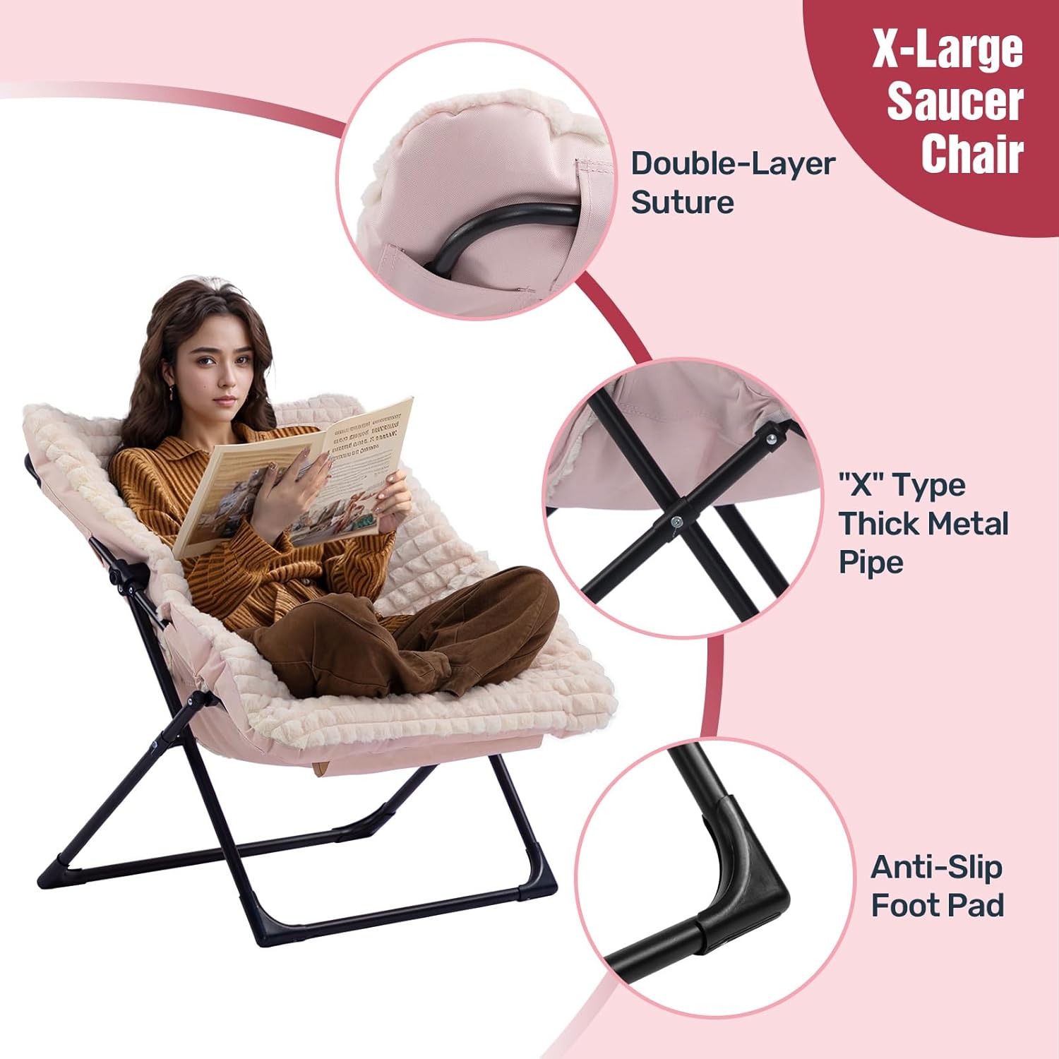 HollyHOME X-Large Colorful Saucer Chair