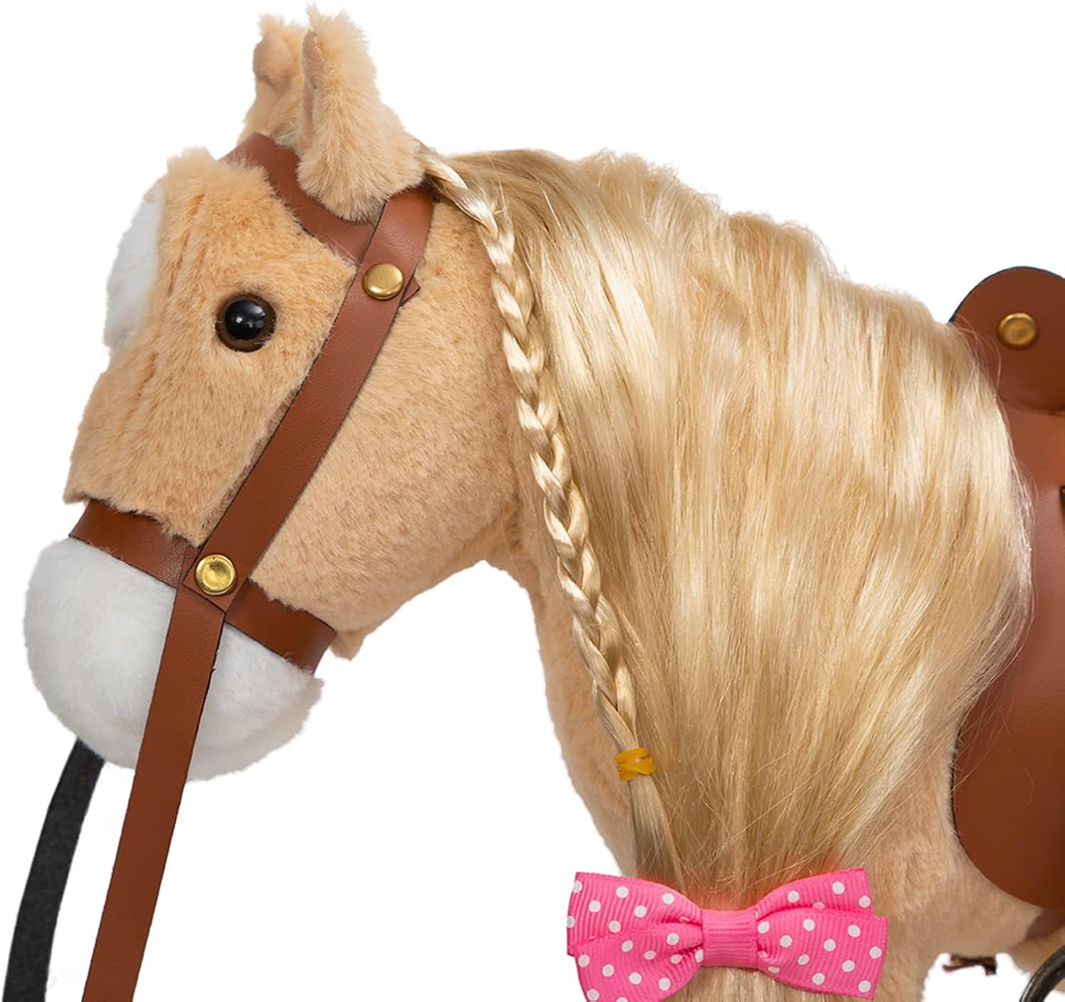 HollyHOME Palomino Horse Stuffed Animal Pretty Pony Plush Toy Pretend Play Horse 11 inches Beige